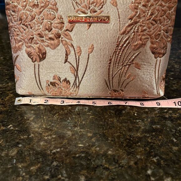 Vince Camuto Handbags - Vince Camuto Rose Gold Floral Clutch Cosmetic Bag Women's 10"